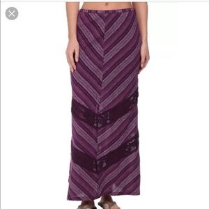 Prana purple linen lace maxi skirt 8